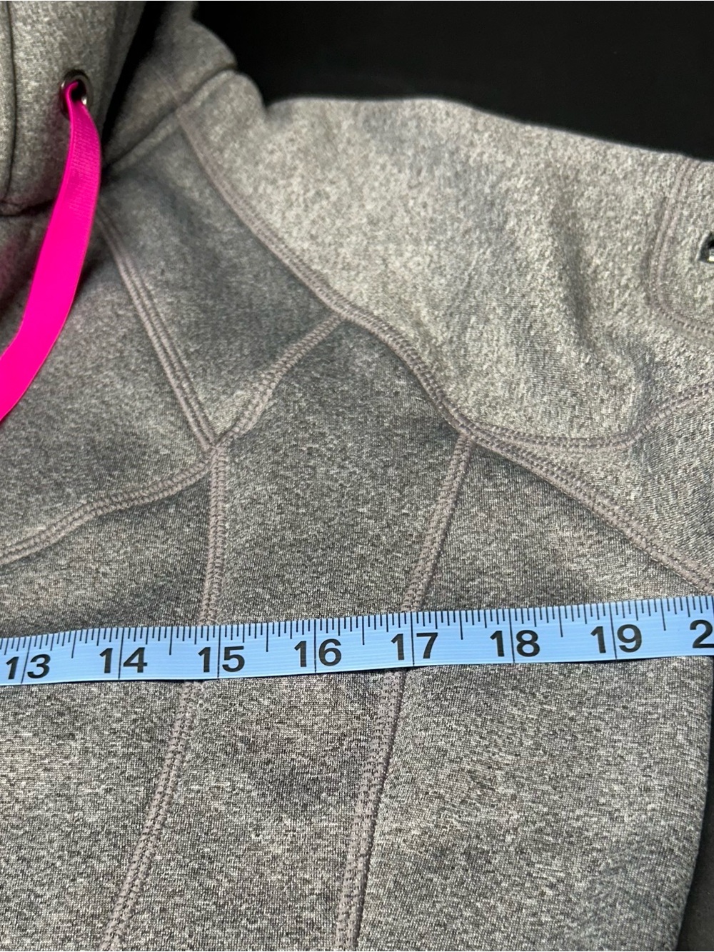 Athleta Heather Gray Hooded Zip Jacket with Pink Drawcords - Picture 2 of 8